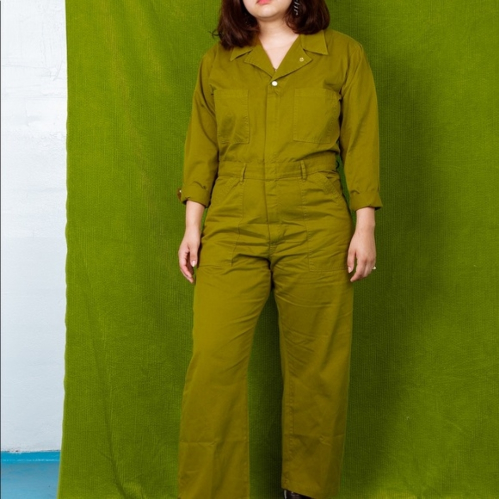 Big Bud Press Olive Green Long Sleeve Jumpsuit